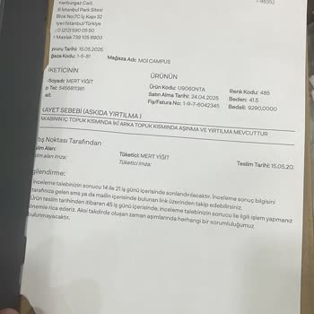 20 Günde Yıpranan Ayakkabı İçin Değişim Talebim Reddedildi