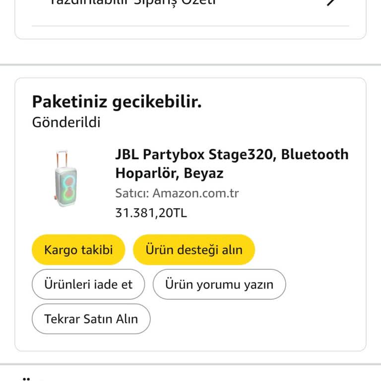Amazon'dan Alınan JBL Hoparlör Siparişinde Stok Ve Fiyat Mağduriyeti