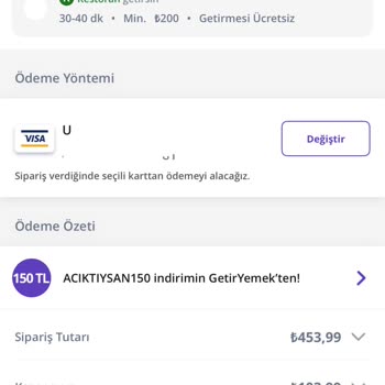 GetirYemek Kuponunda Gizli Alt Tutar Ve Destek Sorunu