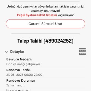 Arçelik Fırın İçin Parça Beklerken Sürekli Oyalama Ve Güven Kaybı
