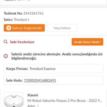 Trendyol Arızalı Ürünümü Geri Göndermiyor