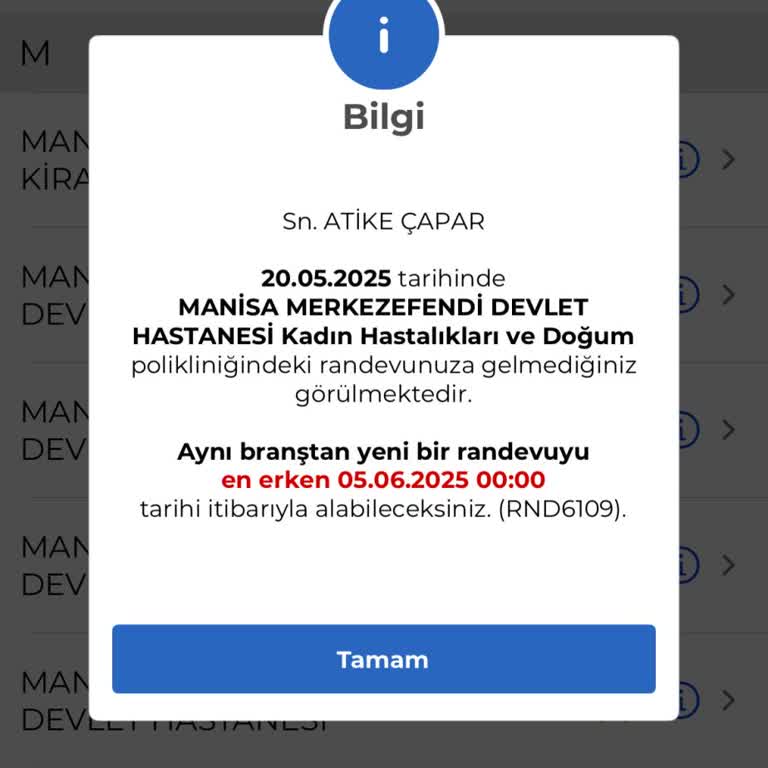 Doktorun Son Dakika Randevu İptali Mağduriyeti Ve 15 Gün Randevu Engeli