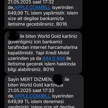 Apple Hesabımdan İzinsiz Para Çekildi, Acil İade Talebi