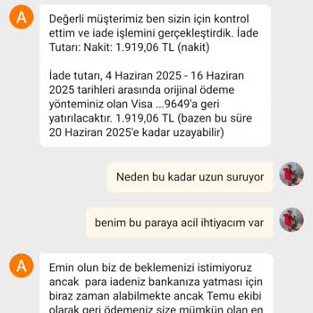Temu'dan İade Edilmeyen Para: Mağduriyetimin Giderilmesini İstiyorum