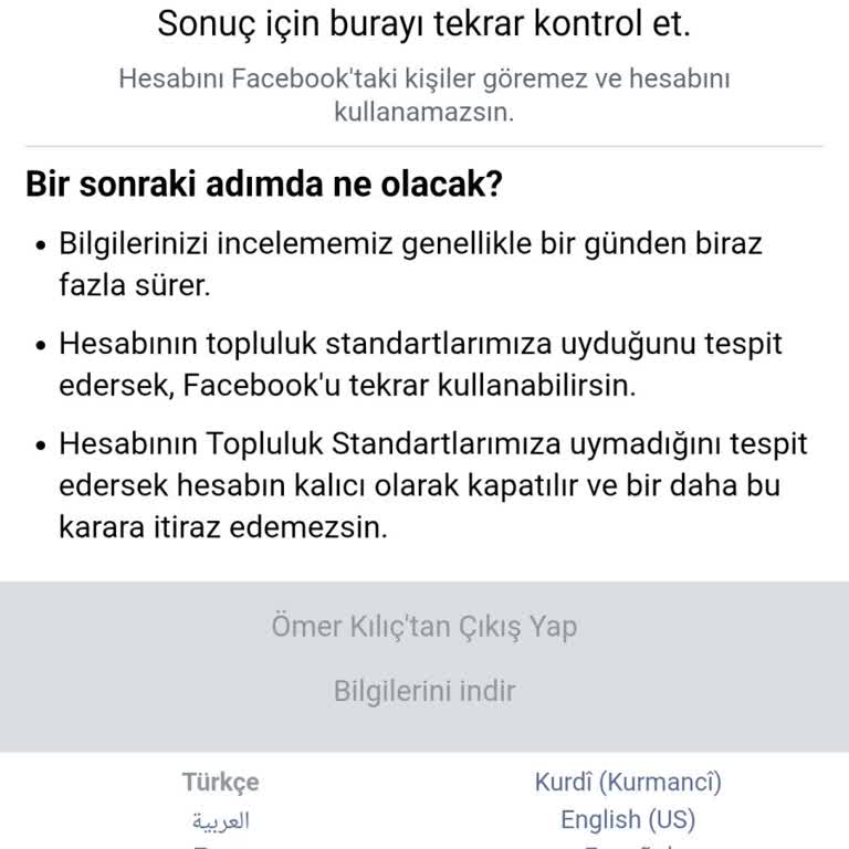 Facebook Hesabım 345 Gündür Haksız Yere Kapalı!