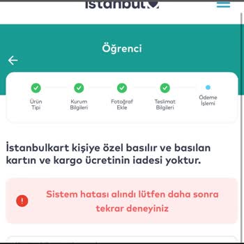 İstanbul Öğrenci Kartı Başvurusunda Sistem Hatası Ve Mağduriyet Yaşıyorum