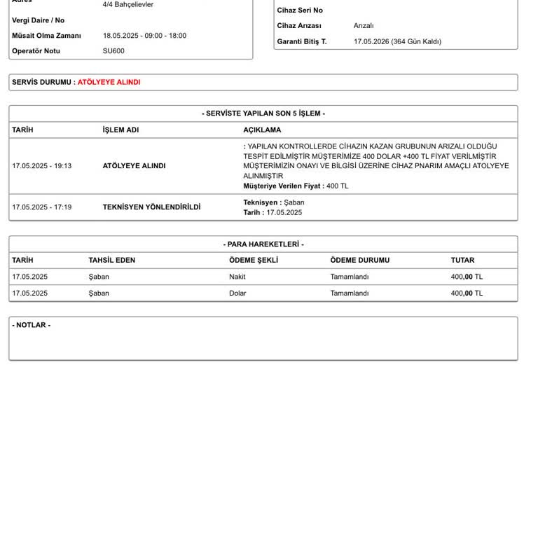 Servis Sonrası İletişim Sorunu Ve Çözüm Beklentisi