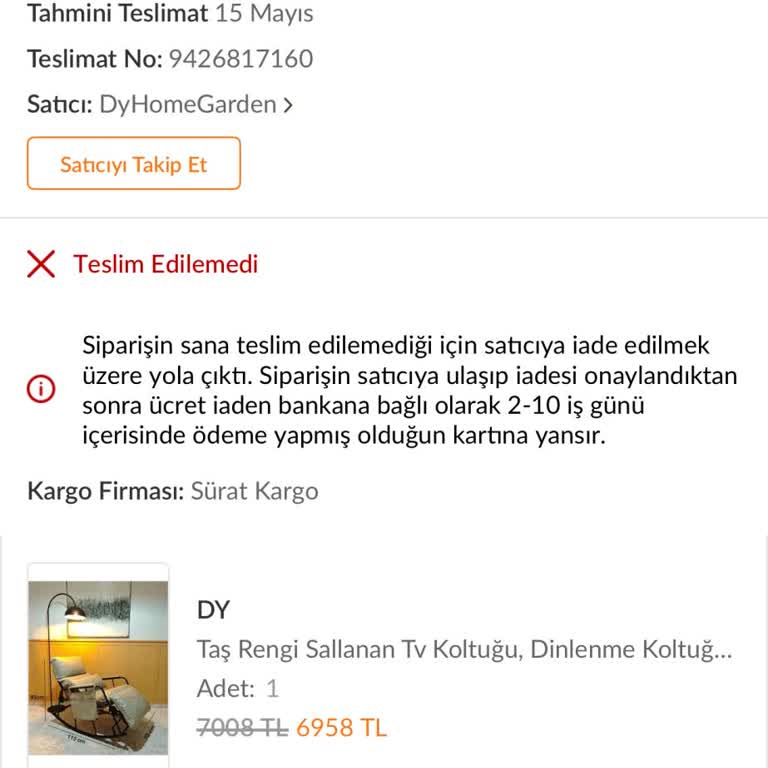 Kargom Teslim Edilmeden İade Edildi, Güvenim Sarsıldı