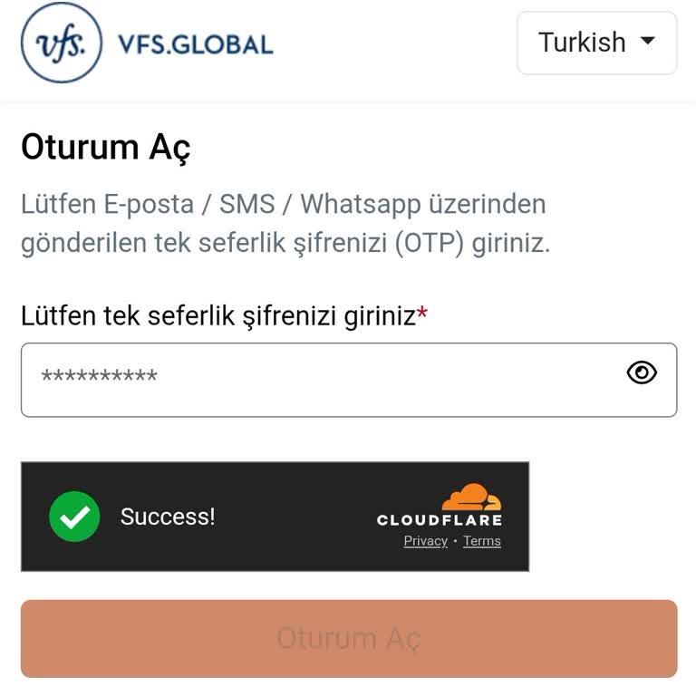 VFS Global OTP Şifresi Gelmiyor, Randevu Alamıyorum
