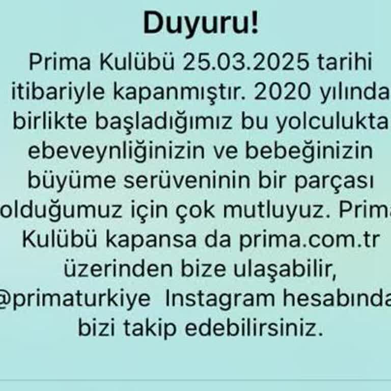 Prima Kulübü Kapanışı Sonrası Biriken Puanla Siparişim Gönderilmedi