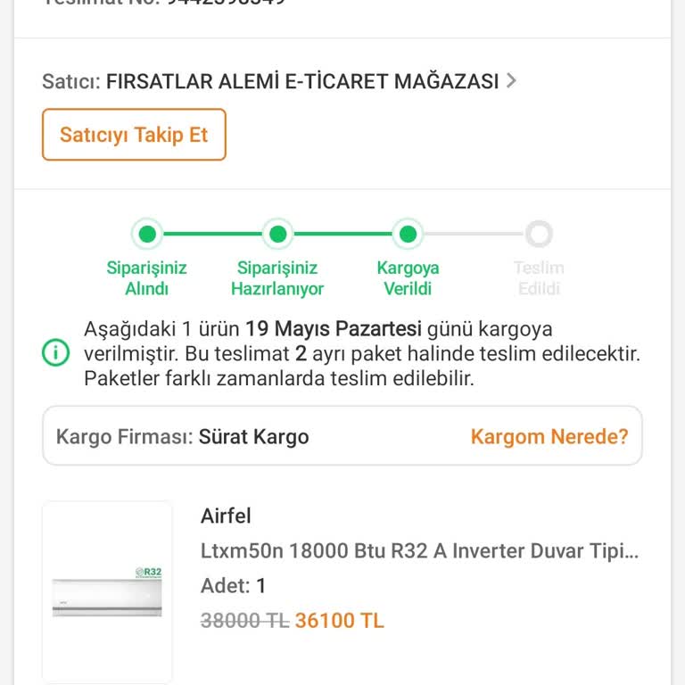 Trendyol'dan Alınan Klimanın Teslim Edilmemesi Ve İlgisizlik