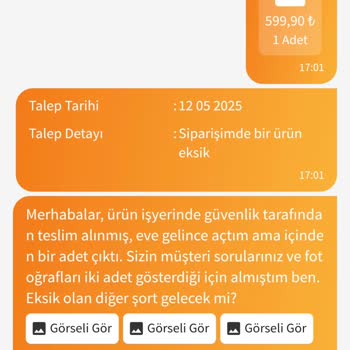 Trendyolda Eksik Ürün Gönderimi Ve Müşteri Hizmetlerinde Çözüm Bulamamak