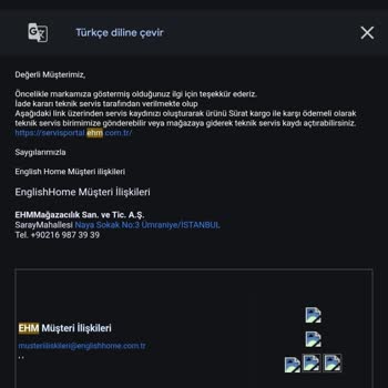 English Home Kahve Makinesi İadesi İçin Aylardır Çözüm Bulamıyorum