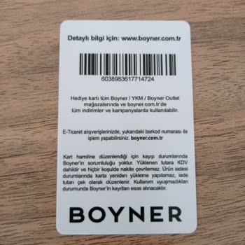 Boyner Gift Card Bakiyesi Hatalı Ve Müşteri Hizmetleri Yetersiz