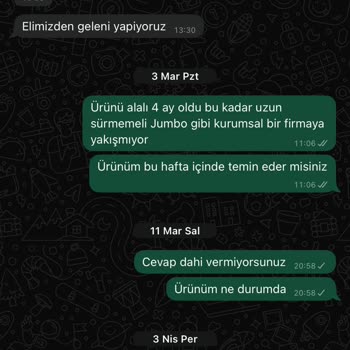 7 Aydır Teslim Edilmeyen Ürün Ve Çözümsüzlük