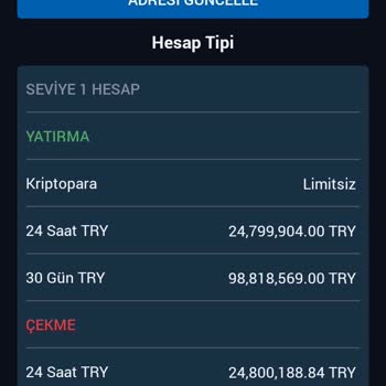 BTC Türk Hesap Seviyem Onayım Olmadan Düşürüldü, Destek Alamıyorum
