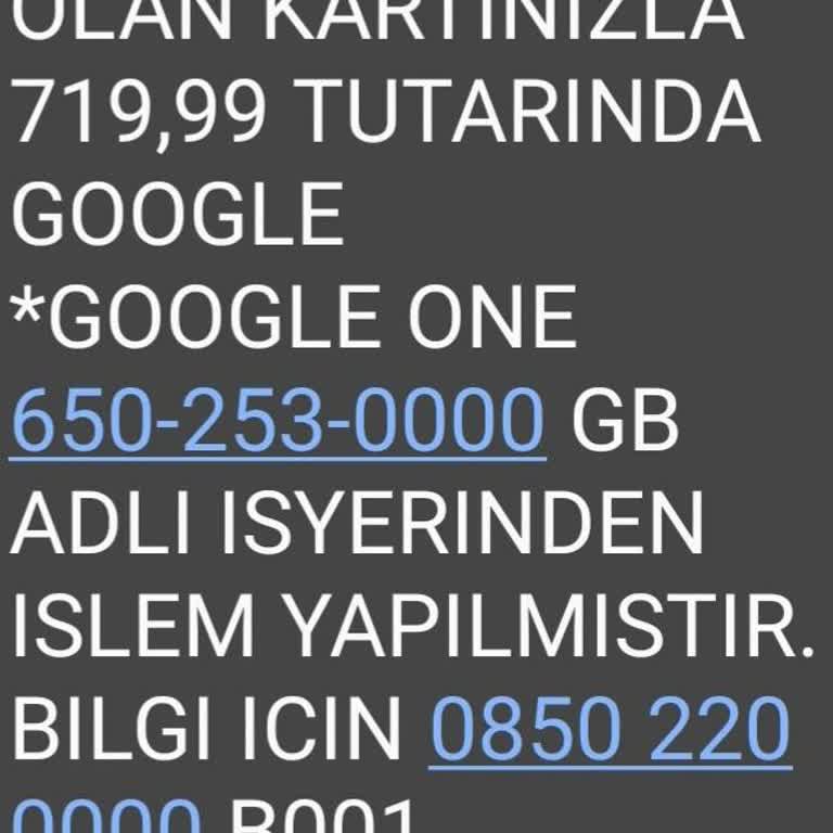 Google One Üyeliği İçin Bilgim Dışında Para Çekildi İade Talep Ediyorum