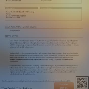 Garanti Kapsamı Dışında Bırakılan Araç Kamerası Ve Yüksek Tamir Ücreti