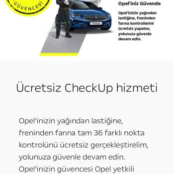 Opel Yetkili Servisinde Ücretsiz Check-Up Ücretli Oldu!