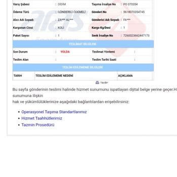 Aras Kargo'da Teslimat Ve İletişim Sorunu