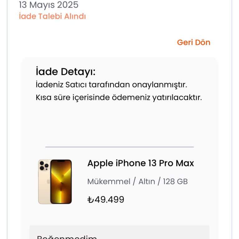 Çizik Gelen Telefon Ve Geciken İade Süreci