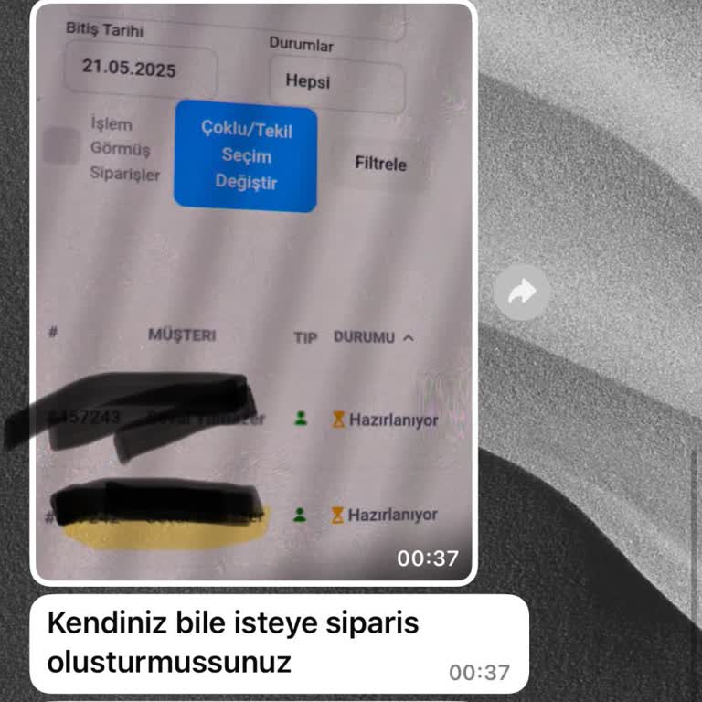 Sipariş Onayı Olmadan İşlem Ve Kötü Müşteri Hizmeti