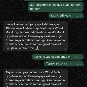 Kampanya Detayları Eksik Bilgilendirme Nedeniyle Puan Yüklenmedi
