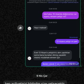Siparişim Zamanında Teslim Edilmedi Ve Ürün Kalitesizdi