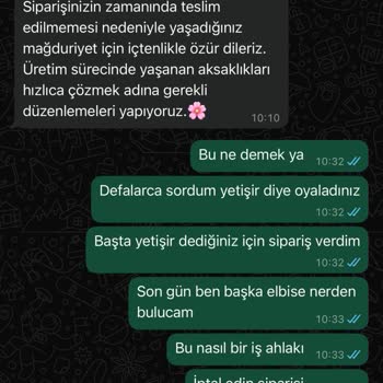 Siparişim Zamanında Teslim Edilmedi Ve Ürün Kalitesizdi
