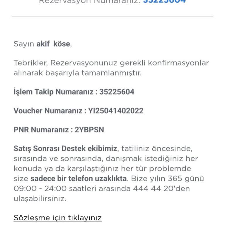 İptal Paketi Dahilinde Rezervasyon İptalinde Mağduriyet