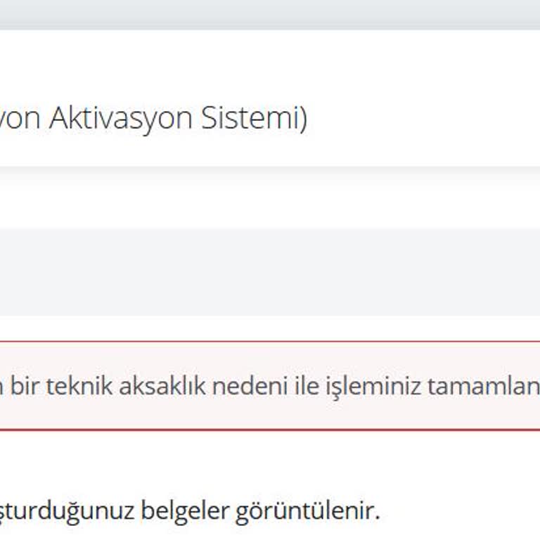 Teknik Aksaklık Nedeniyle Staj Belgesine Ulaşamıyorum