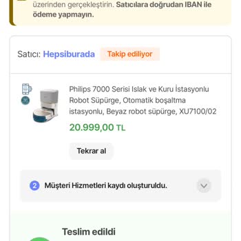 Philips Robot Süpürge Su Haznesi Arızası Ve Yüksek Yedek Parça Ücreti Nedeniyle Mağduriyet