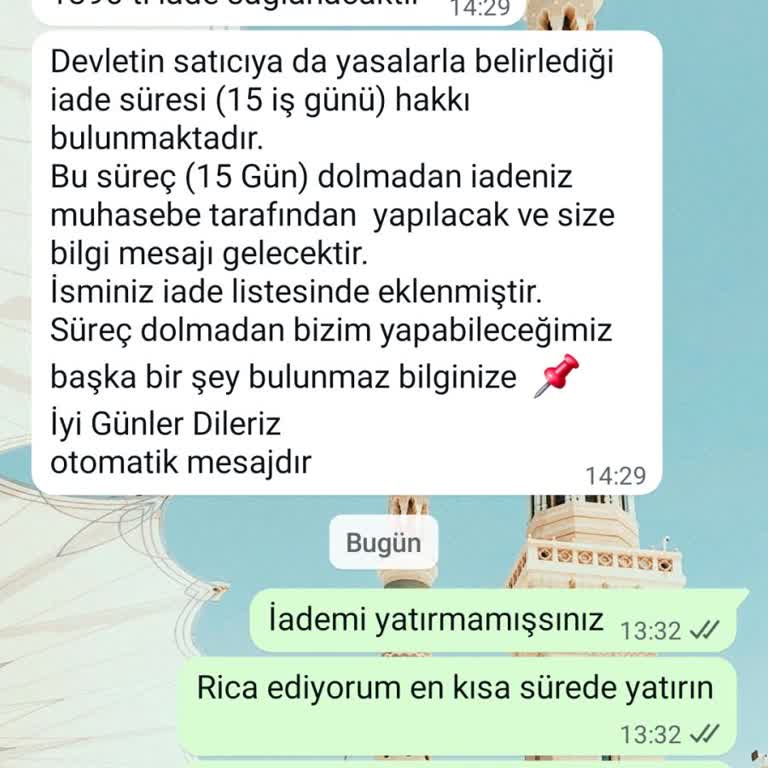 İadem Yapılmadı, Mağduriyetim Giderilmiyor