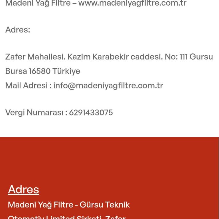Madeni Yağ Filtre Firmasının Web Sitesi Ve Güvenilirlik Sorunu