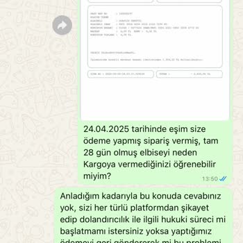 Bir Ayı Aşan Teslimat Gecikmesi Ve İletişimsizlik Mağduriyeti