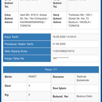 Kargo Teslimatı ve Müşteri Hizmetleri Hakkında Şikayet