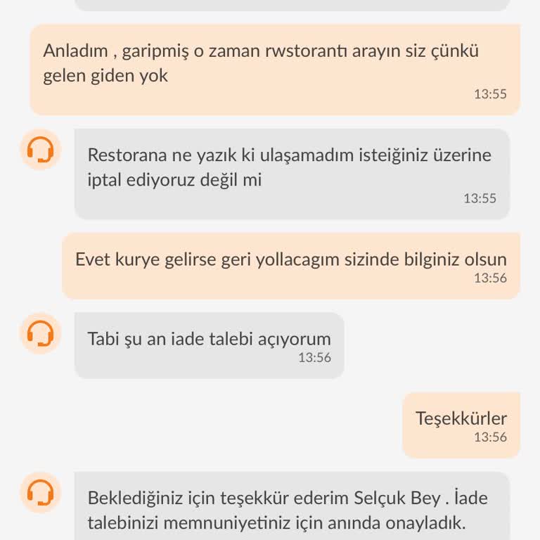 Sipariş İptalinden Sonra Geç Gelen Kurye Ve İletişim Sorunu