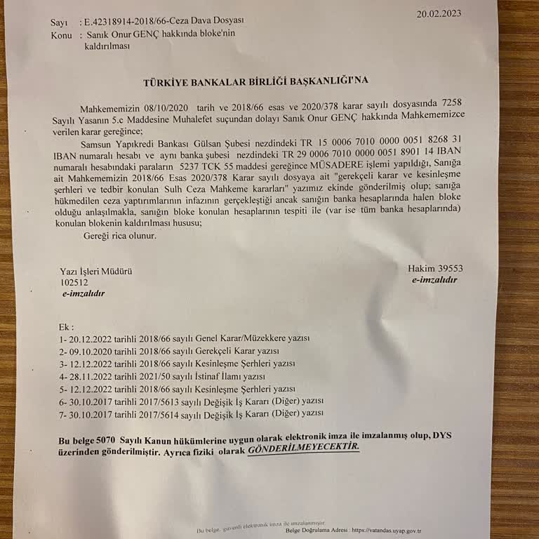 Mahkeme Kararına Rağmen Kaldırılmayan Hesap Blokesi Ve İletişim Sorunu