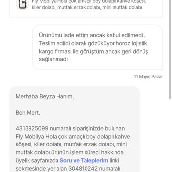 İade Edilmeyen Ürün Ve Geri Ödenmeyen Ücret Mağduriyeti