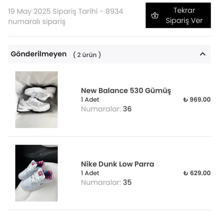 Yanlış Numara Ve Kusurlu Ayakkabı Gönderimi Sonrası İletişimsizlik
