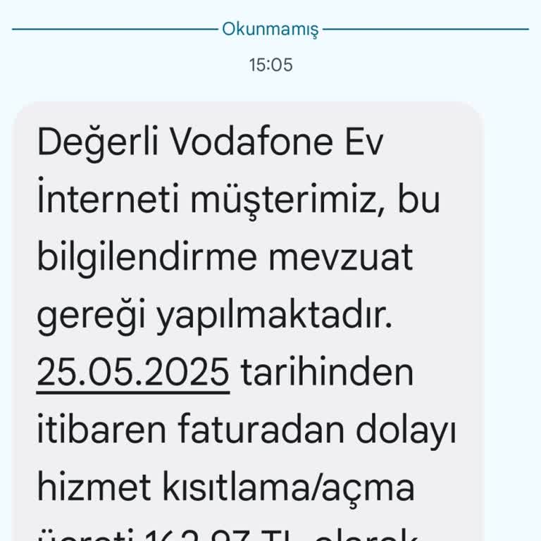 Vodafone'dan Açma Kapama Ücretine Tepki Ve Şikayet