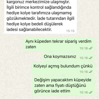 Defolu Ürün, Eksik İade Ve Hediye Kolye Sorunu