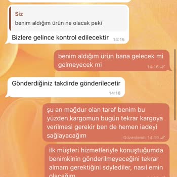 Yanlış Kargo Sonrası Ürünüm Gönderilmedi Ve Mağaza Sözünü Tutmadı