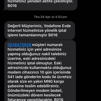 Vodafone Net Yersiz Cayma Bedeli ve Hatalı Faturalandırma Şikayeti