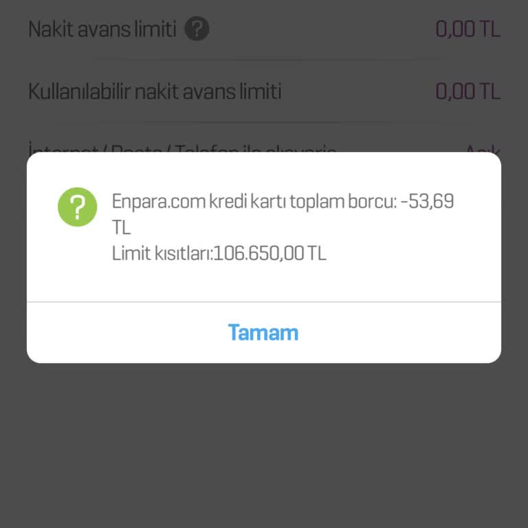 Kredi Kartı Limiti Yapılandırma Sonrası Hala Kullanılamıyor