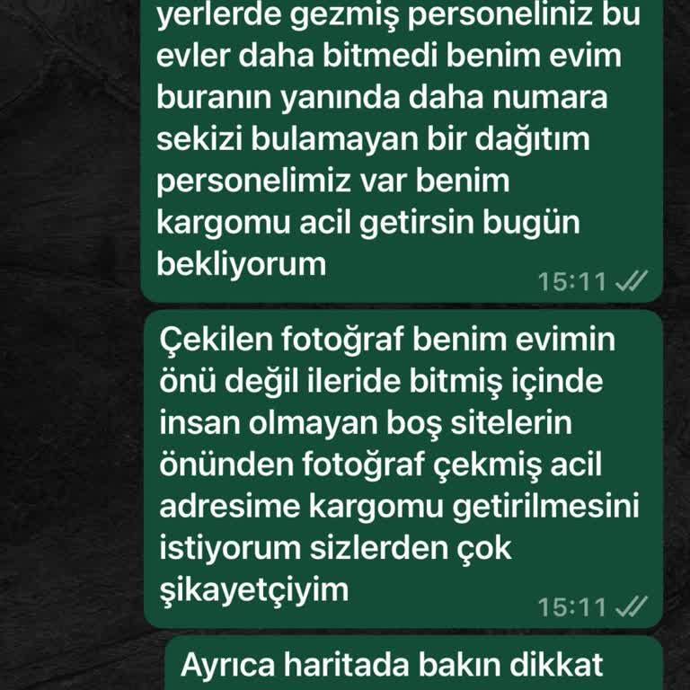 Kargo Firmasıyla Yaşanan Teslimat Sorunu Ve Memnuniyetsizlik