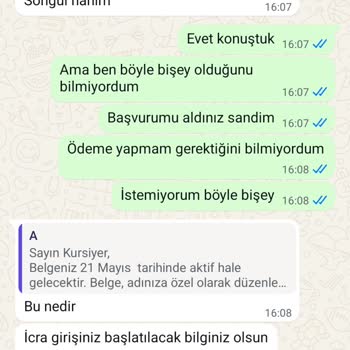 Sertifika İçin Kimlik Ve Ücret Talebiyle Sürekli Rahatsız Edilmekten Şikayetçiyim