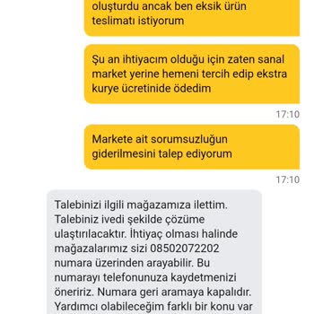 Migros Hemen Siparişim Eksik Geldi Ücretim İade Edilmedi