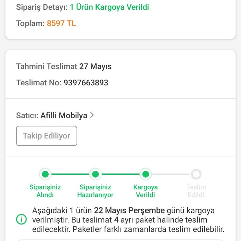 Afilli Bebek Aldığım Mobilya Elime Ulaşmadı