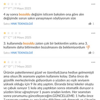 Bir Yıl Dolmadan Bozulan Cihaz, İlgisiz Satıcı Ve Yetersiz Servis Desteği Mağduriyeti